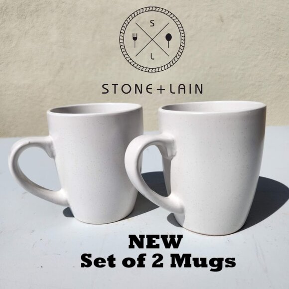 NEW Stone Lain (2) Piece Stoneware mug cups Coffee Tea Replacement Dinnerware - Picture 1 of 6